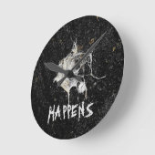 Horloge Ronde Bird Dropping. Funny and Cool (Angle)