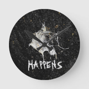 Horloge Ronde Bird Dropping. Funny and Cool