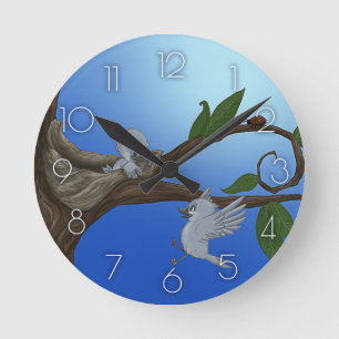 Horloge Ronde Birdies "Learning to Fly" Clock