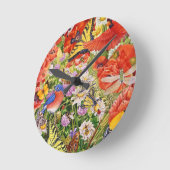 Horloge Ronde Birds, Butterflies et Bees Wall Clock (Angle)