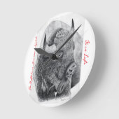 Horloge Ronde Bison d'Amérique (Angle)