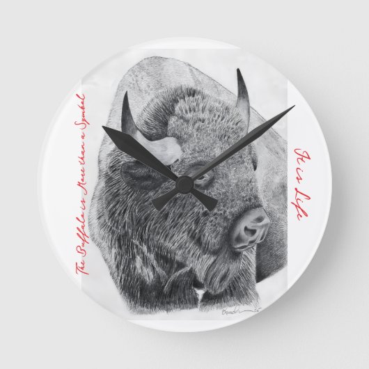 Horloge Ronde Bison d'Amérique (Recto)