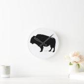 Horloge Ronde Bison de Buffalo Art noir et blanc (Maison)