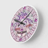 Horloge Ronde Bisous Visage (Angle)