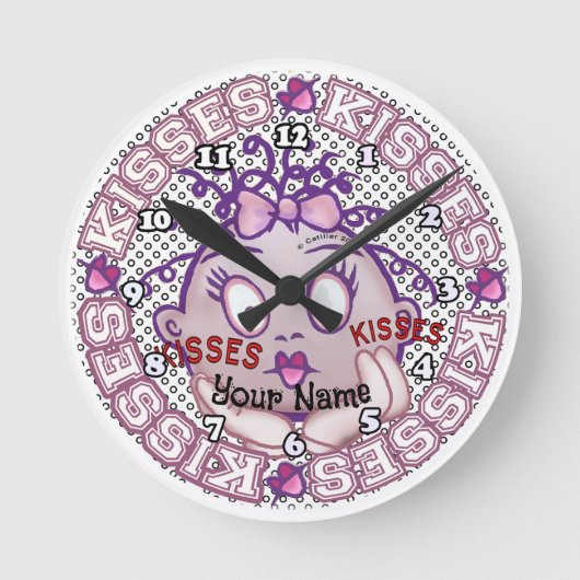 Horloge Ronde Bisous Visage (Recto)
