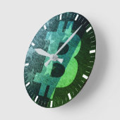 Horloge Ronde Bitcoin Amérique ₿ (Vert) (Angle)