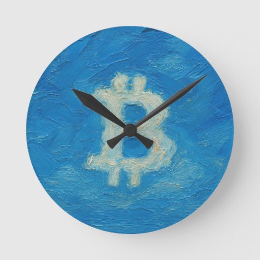 Horloge Ronde Bitcoin Blue Sky (Oil, Style: 2) (Recto)