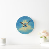 Horloge Ronde Bitcoin Blue Sky (Oil, Style: 4) (Maison)