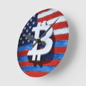 Horloge Ronde Bitcoin USA (Angle)