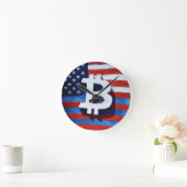 Horloge Ronde Bitcoin USA (Maison)