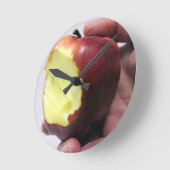 Horloge Ronde Bitten Red Apple (Angle)