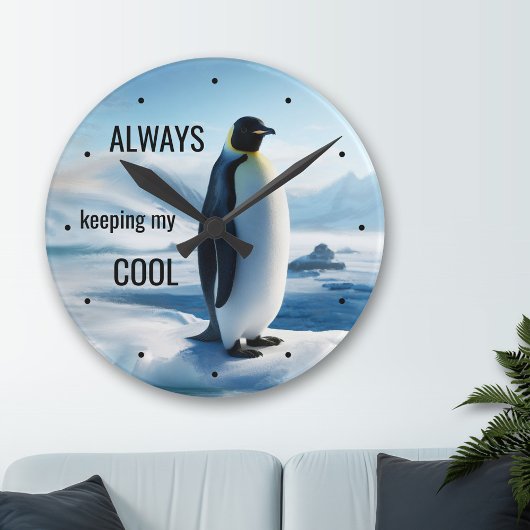 Horloge Ronde Bizarre de pingouin Cool