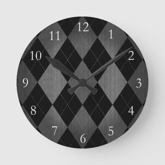 Horloge Ronde Black and charcoal Gray Argyle (Recto)