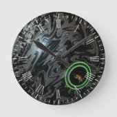Horloge Ronde Black and Grey Lawn Bowl, Wall Clock (Recto)