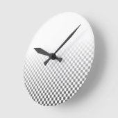 Horloge Ronde Black and White Checkered Pattern (Angle)