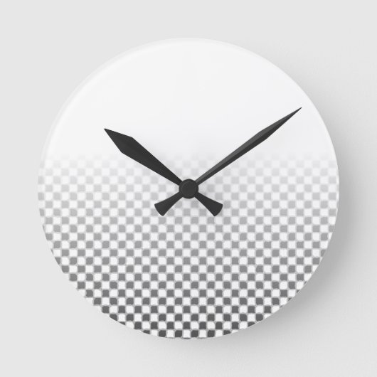 Horloge Ronde Black and White Checkered Pattern (Recto)