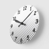 Horloge Ronde Black and White Checkered Pattern (Angle)