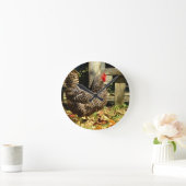 Horloge Ronde Black and white chicken (Maison)