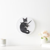 Horloge Ronde Black and white tuxedo clock (Maison)