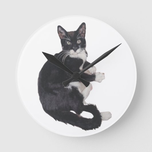 Horloge Ronde Black and white tuxedo clock (Recto)