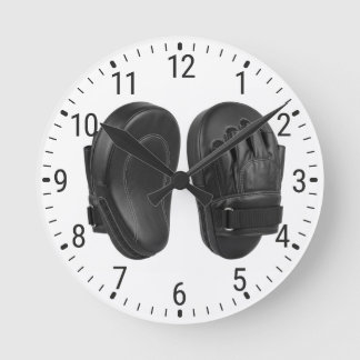 Horloge Ronde Black Boxing Focus Mitts Target Pads Decor