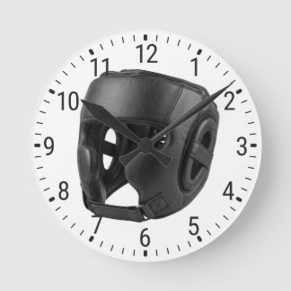 Horloge Ronde Black Boxing Headgear Sparring Helmet Decor
