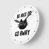 Horloge Ronde Black Cat Be Nice (Angle)