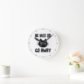 Horloge Ronde Black Cat Be Nice (Maison)