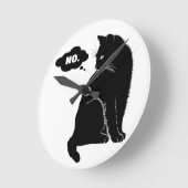 Horloge Ronde Black Cat Says No - Funny Cat Lover Gift (Angle)