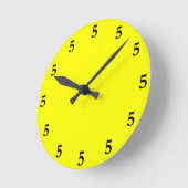 Horloge Ronde Black Five oClock Somewhere on Yellow (Angle)