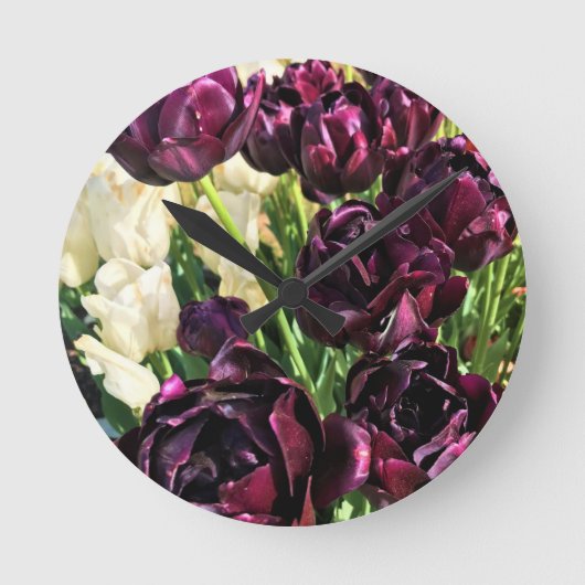 Horloge Ronde Black Hero Tulips, Oregon (Recto)