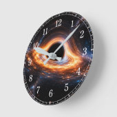 Horloge Ronde Black Hole Wall Clock — Space-Inspired Design (Angle)