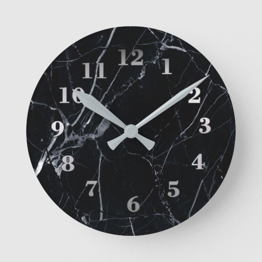 Horloge ronde Black Marble (Recto)