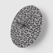 Horloge Ronde Black net lace with leopard pattern on white (Angle)