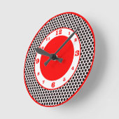 Horloge Ronde Black Polka Dots (Angle)