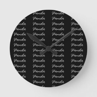 Horloge Ronde Black Red Minimalist Ajouter un nom personnalisé