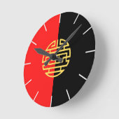 Horloge Ronde Black red yellow (Angle)