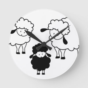 Horloge Ronde Black sheep family