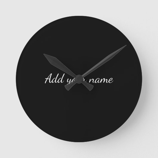 Horloge Ronde Black solid add name text message here throw pillo (Recto)