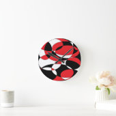 Horloge Ronde Black, white and red ellipticals (Maison)