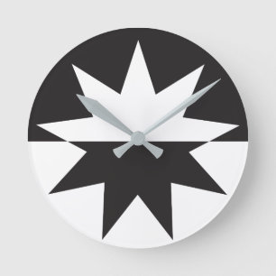 Horloge Ronde Black White Deco