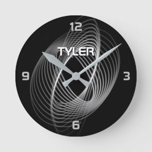 Horloge Ronde Black & White Light Spiral, DO-IT-YOURSELF nom en