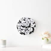 Horloge Ronde Black White Painting (Maison)