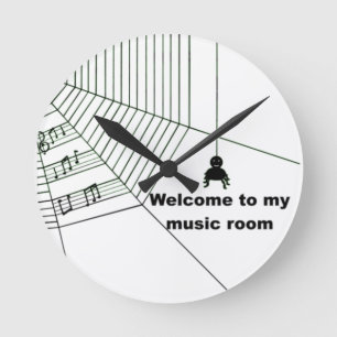 Horloge Ronde blague de la salle de musique d'araignée