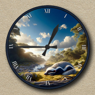 Horloge Ronde Blaireau personnalisable