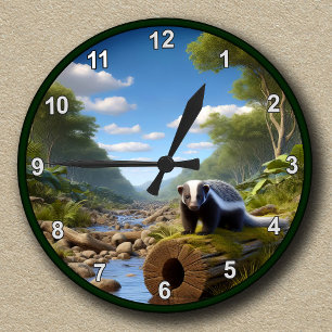 Horloge Ronde Blaireau personnalisable 