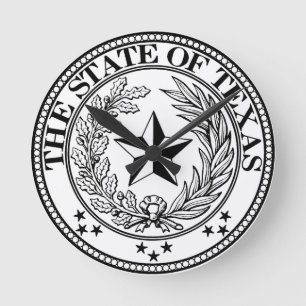 Horloge Ronde Blanc d'horloge murale du Texas