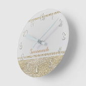 Horloge Ronde Blanc et parties scintillantes modernes de (Angle)