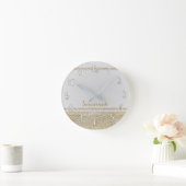 Horloge Ronde Blanc et parties scintillantes modernes de (Maison)