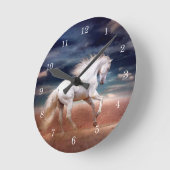 Horloge ronde blanche à cheval (Angle)